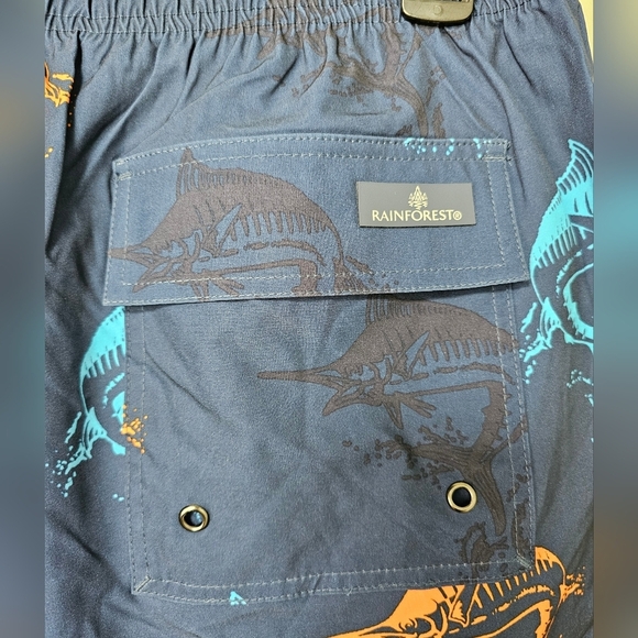 Rainforest Men's Catch Quick Dry Swim Trunks, Swordfish Navy Bering Sea - Picture 9 of 16